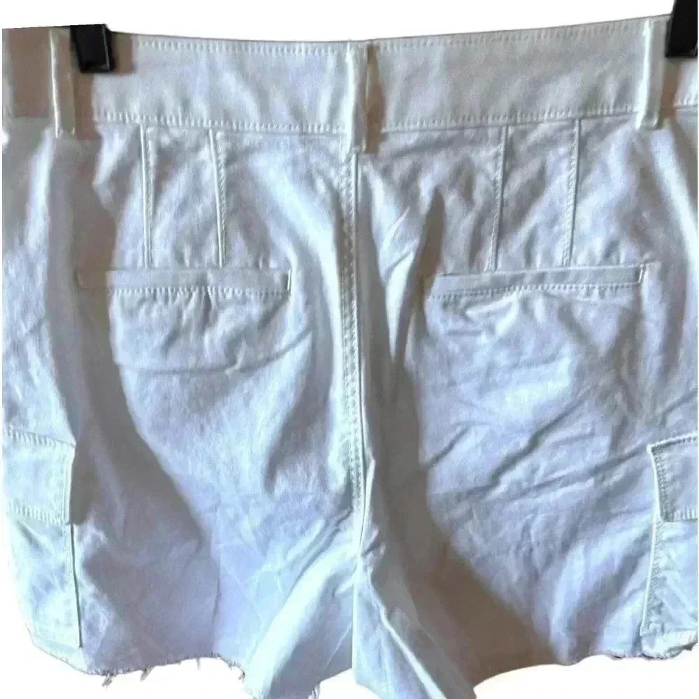 Ann Taylor Loft waist 32” size 6 white cotton cargo shorts.High waisted NWOT. - Picture 2 of 12